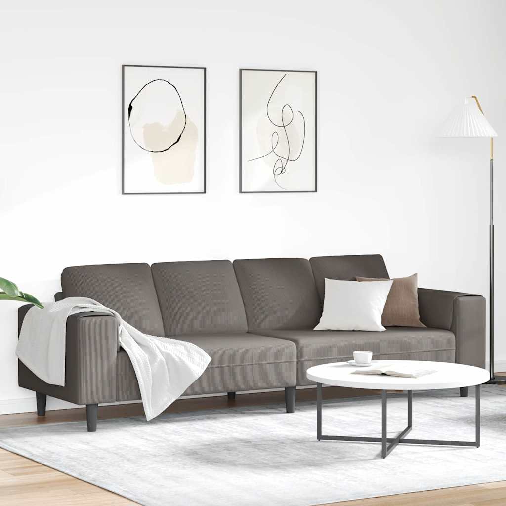 Bank Lichtgrijs 250 x 77 x 76 cm Katoen Stof is nu te koop bij PeponiXL, paradijselijk wonen!
