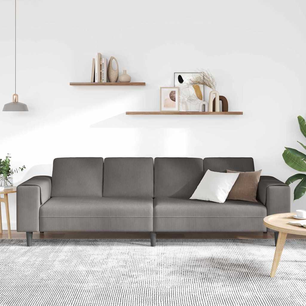 Bank Lichtgrijs 250 x 77 x 76 cm Katoen Stof is nu te koop bij PeponiXL, paradijselijk wonen!