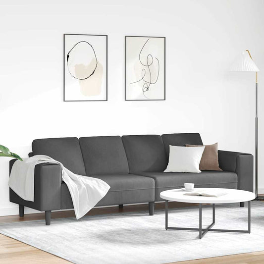 Bank Donkergrijs 250 x 77 x 76 cm Katoen Stof is nu te koop bij PeponiXL, paradijselijk wonen!