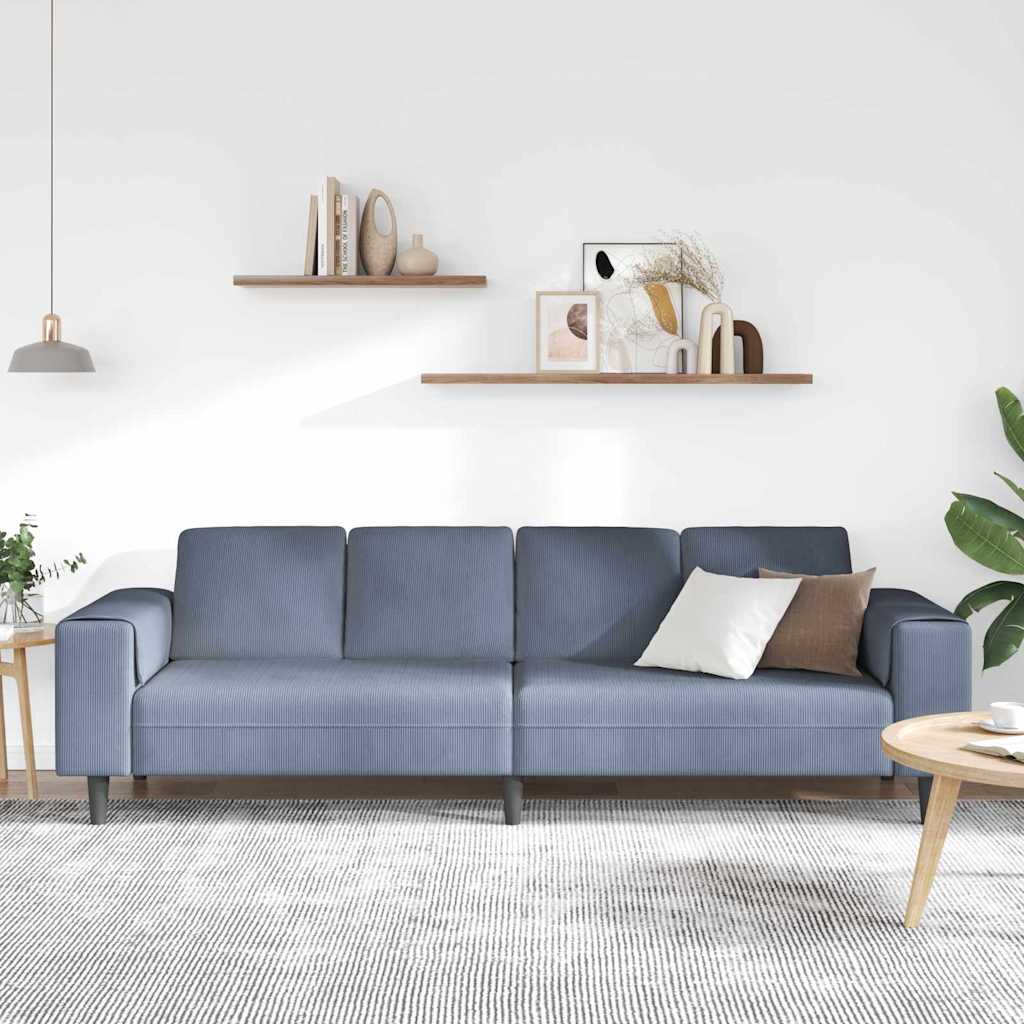Bank Blauw 250 x 77 x 76 cm Katoen Stof is nu te koop bij PeponiXL, paradijselijk wonen!