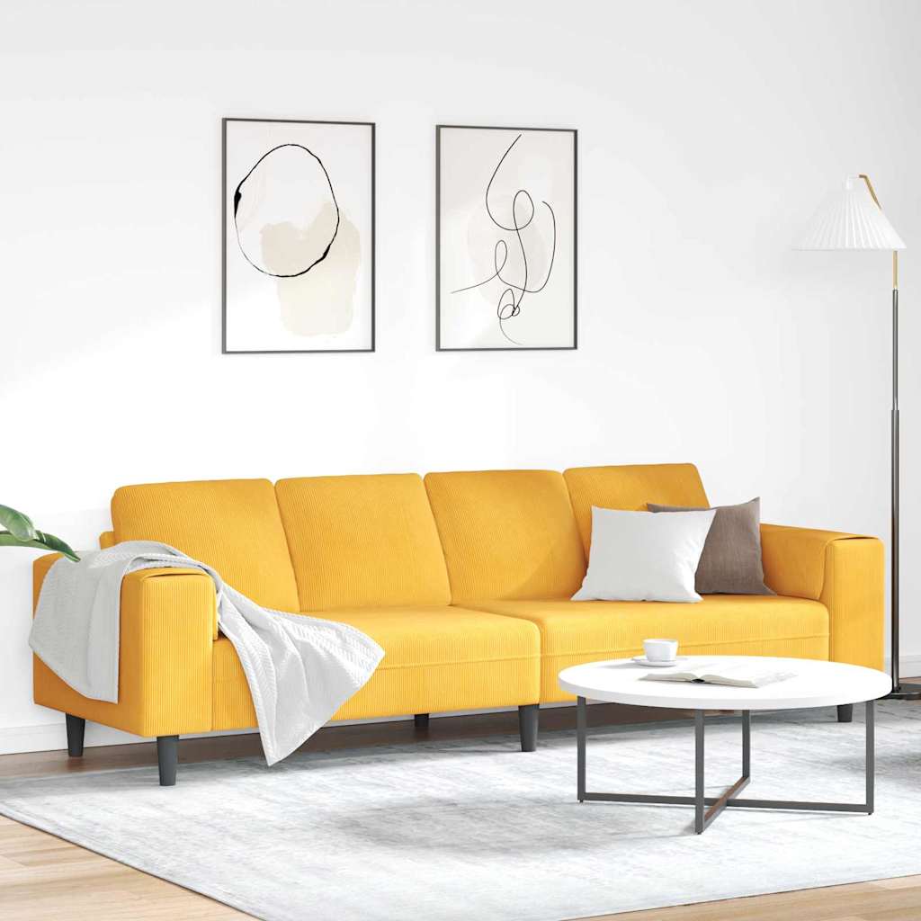Bank Lichtgeel 250 x 77 x 76 cm Katoen Stof is nu te koop bij PeponiXL, paradijselijk wonen!