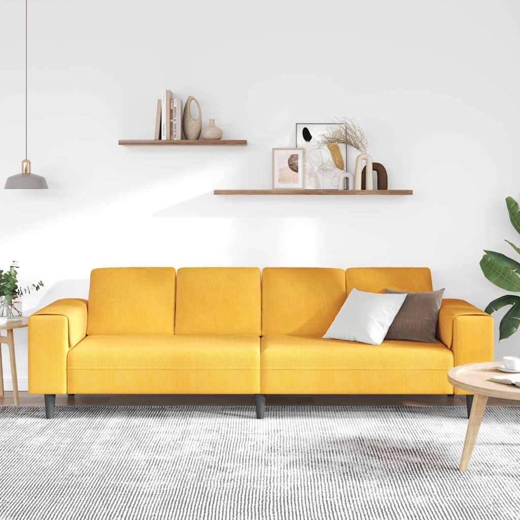 Bank Lichtgeel 250 x 77 x 76 cm Katoen Stof is nu te koop bij PeponiXL, paradijselijk wonen!