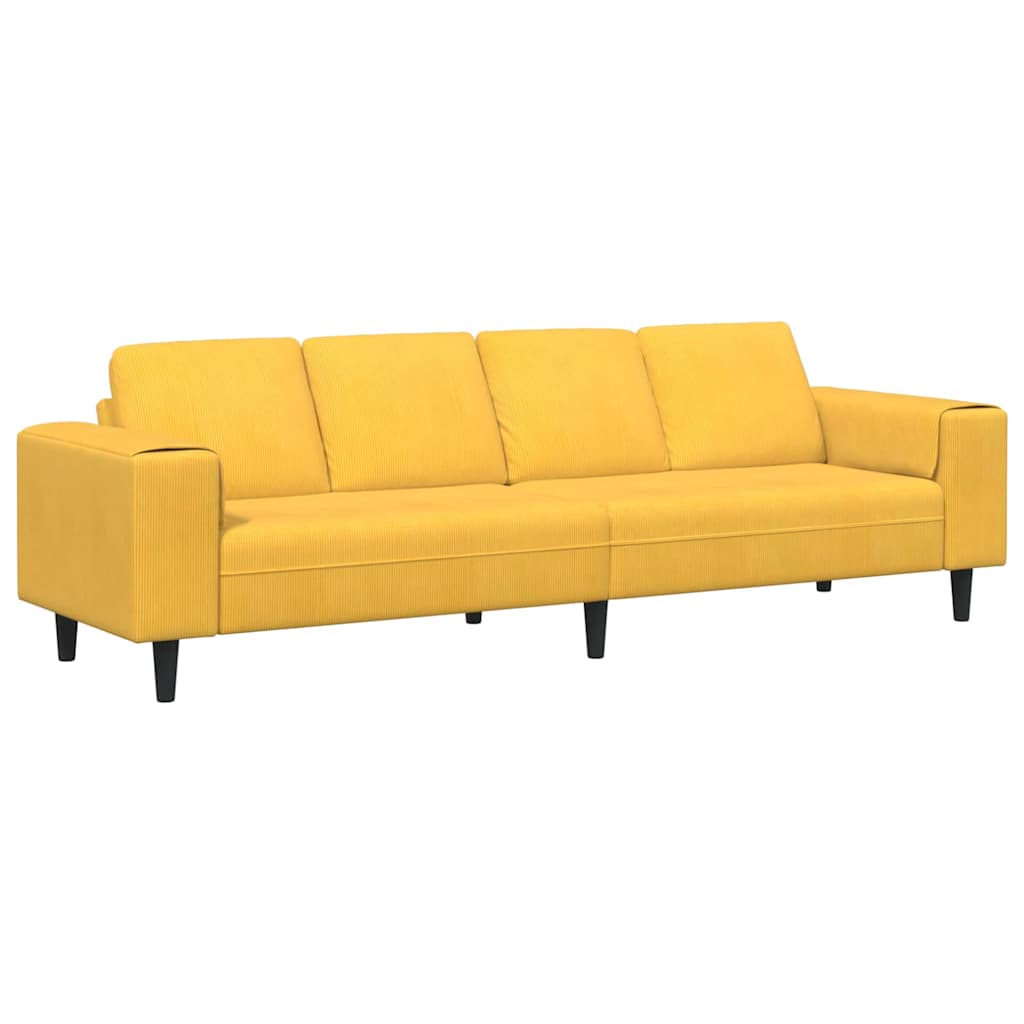 Bank Lichtgeel 250 x 77 x 76 cm Katoen Stof is nu te koop bij PeponiXL, paradijselijk wonen!