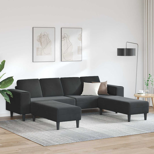 Woonkamer Bank 3 pcs Zwart 250 x 188 x 76 cm is nu te koop bij PeponiXL, paradijselijk wonen!