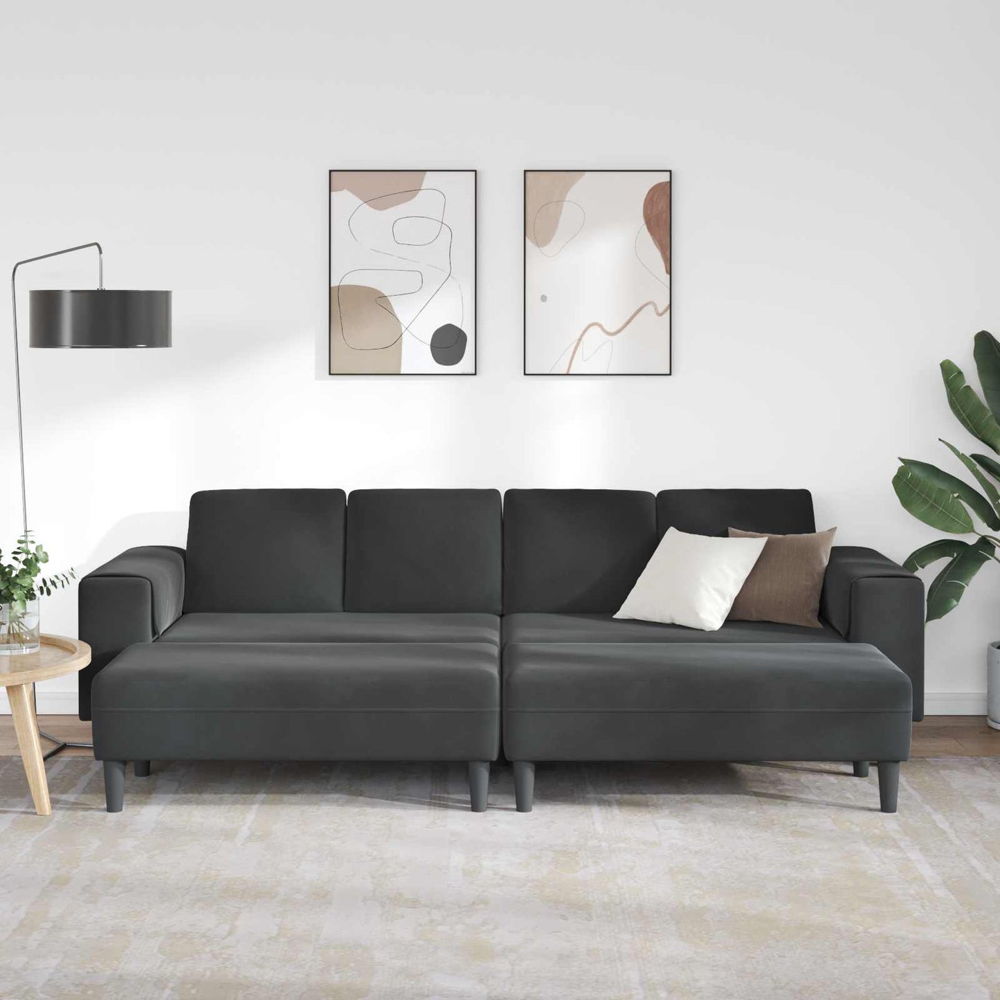 Woonkamer Bank 3 pcs Zwart 250 x 188 x 76 cm is nu te koop bij PeponiXL, paradijselijk wonen!
