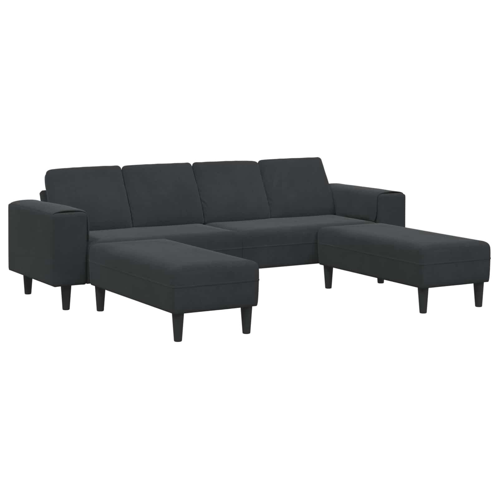 Woonkamer Bank 3 pcs Zwart 250 x 188 x 76 cm is nu te koop bij PeponiXL, paradijselijk wonen!