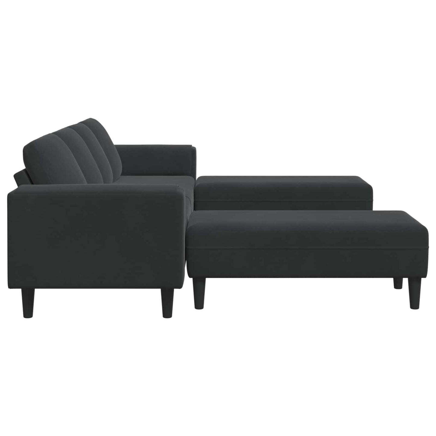 Woonkamer Bank 3 pcs Zwart 250 x 188 x 76 cm is nu te koop bij PeponiXL, paradijselijk wonen!