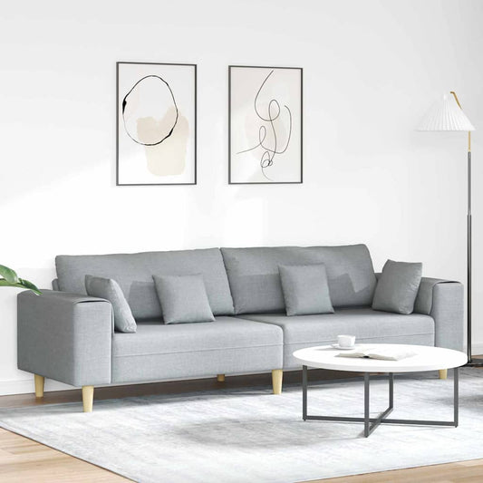 Bank met kussen Lichtgrijs 250 x 77 x 76 cm Stof is nu te koop bij PeponiXL, paradijselijk wonen!