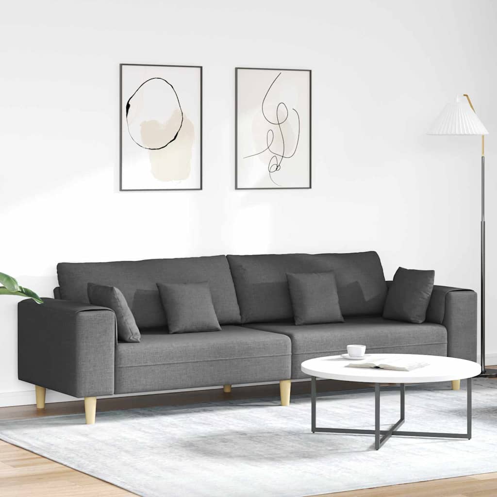 Bank met kussen Donkergrijs 250 x 77 x 76 cm Stof is nu te koop bij PeponiXL, paradijselijk wonen!