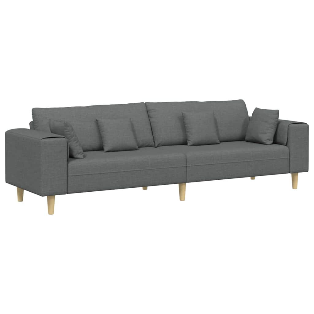 Bank met kussen Donkergrijs 250 x 77 x 76 cm Stof is nu te koop bij PeponiXL, paradijselijk wonen!
