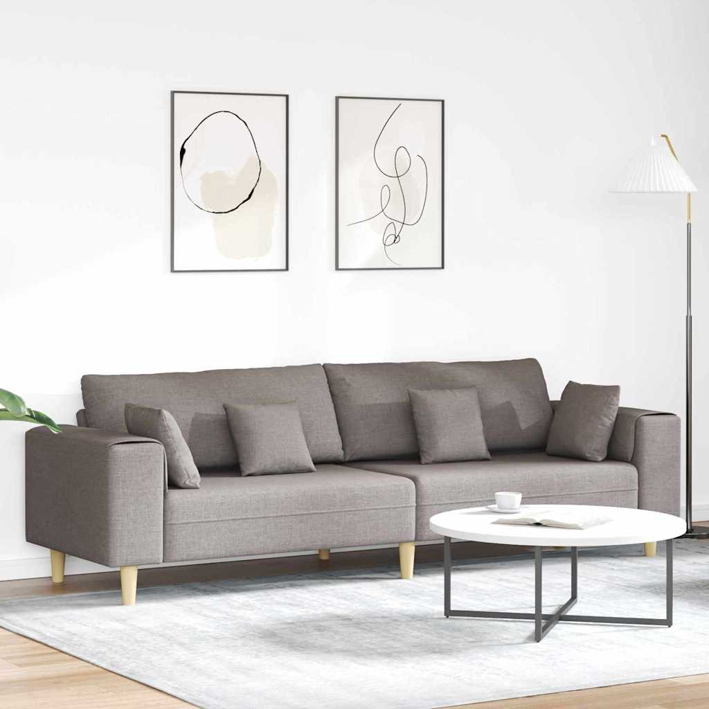 Bank met kussen Taupe 250 x 77 x 76 cm Stof is nu te koop bij PeponiXL, paradijselijk wonen!