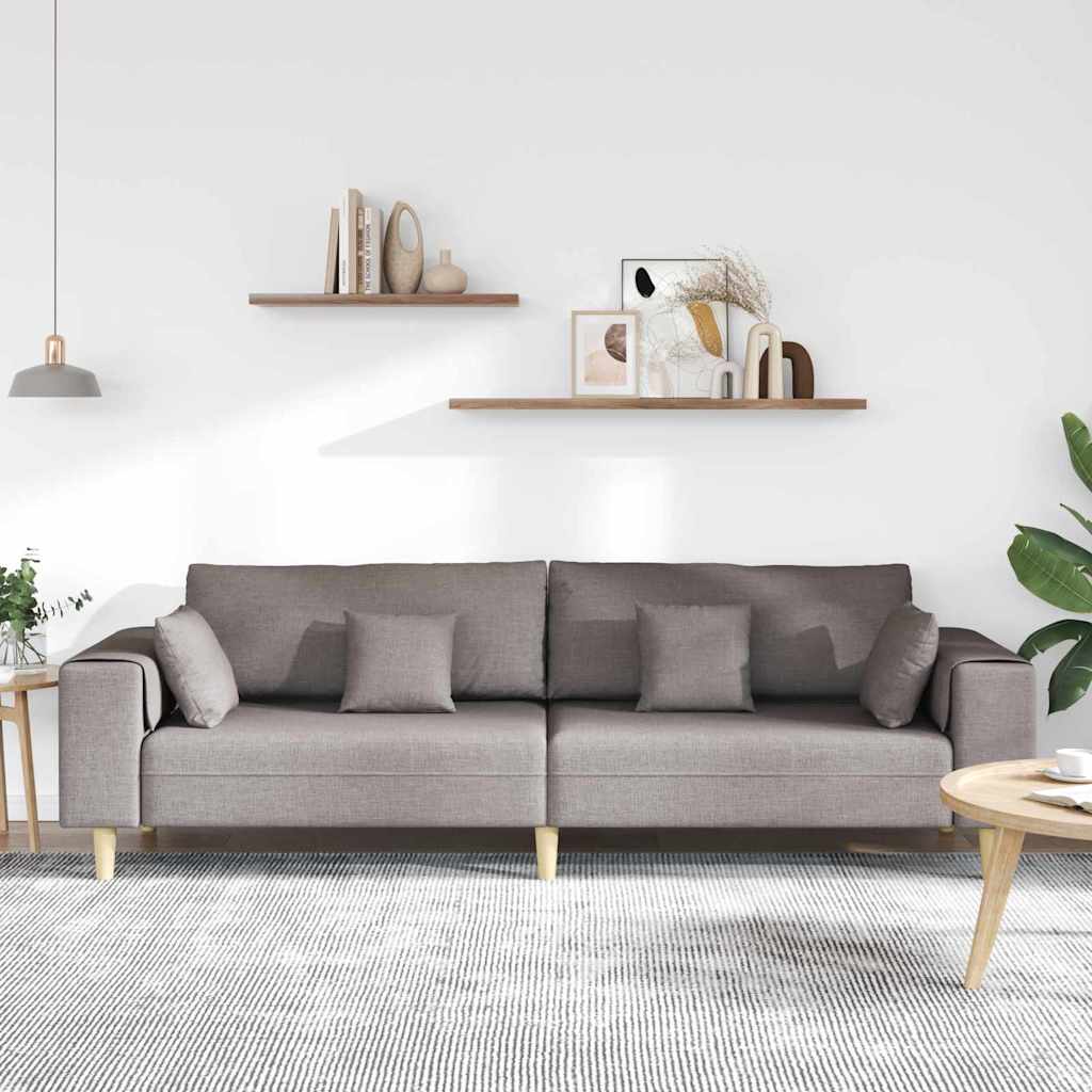 Bank met kussen Taupe 250 x 77 x 76 cm Stof is nu te koop bij PeponiXL, paradijselijk wonen!