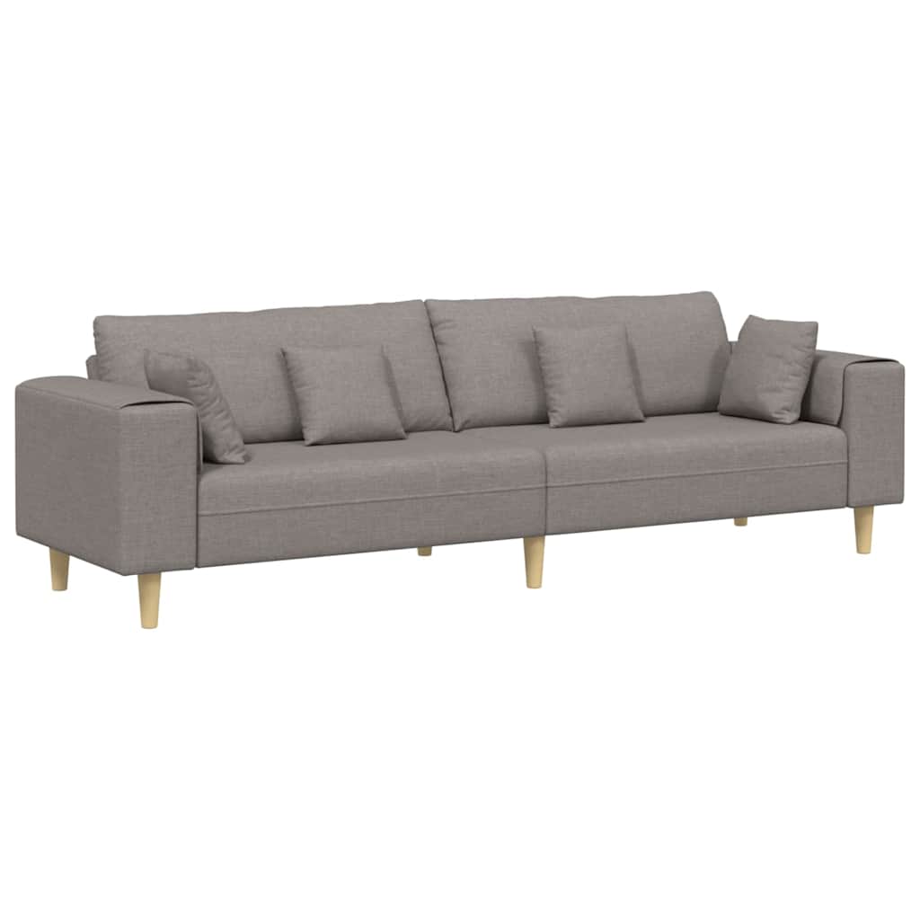 Bank met kussen Taupe 250 x 77 x 76 cm Stof is nu te koop bij PeponiXL, paradijselijk wonen!