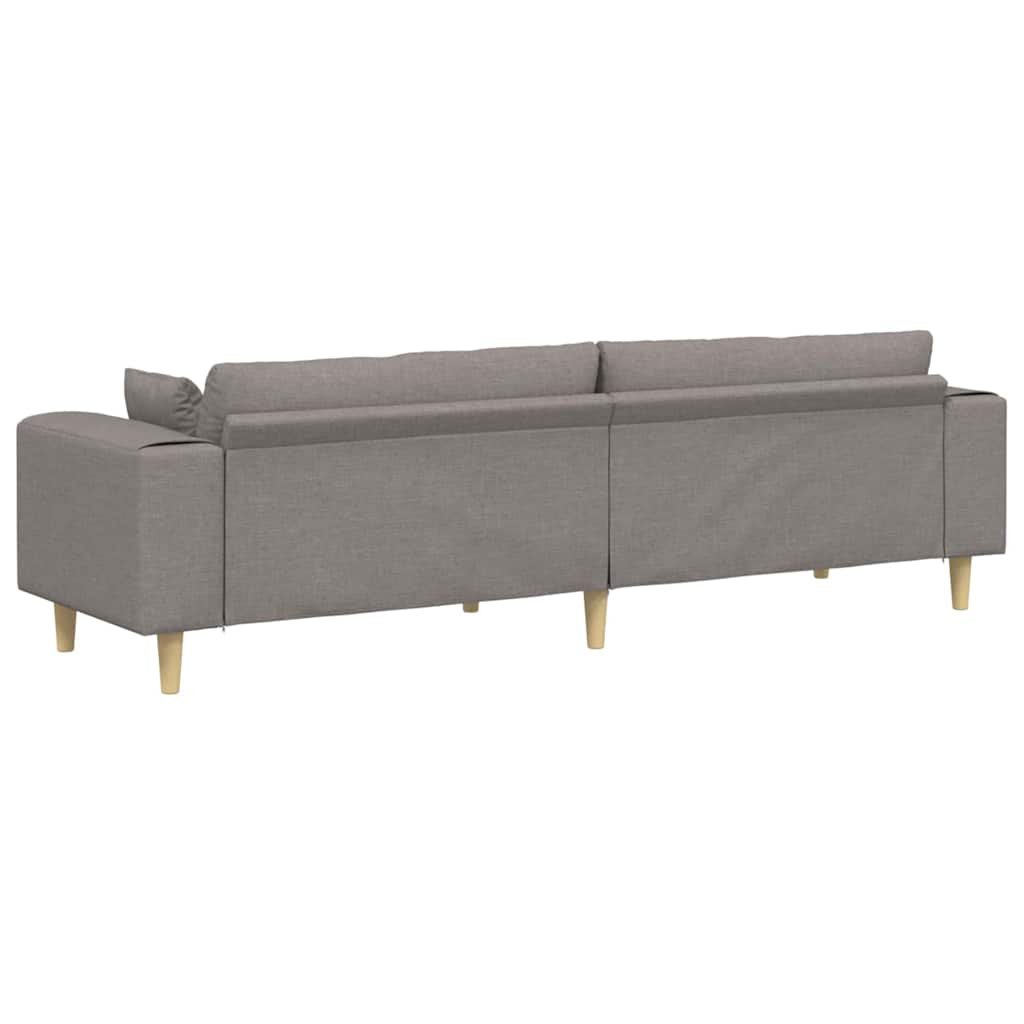 Bank met kussen Taupe 250 x 77 x 76 cm Stof is nu te koop bij PeponiXL, paradijselijk wonen!