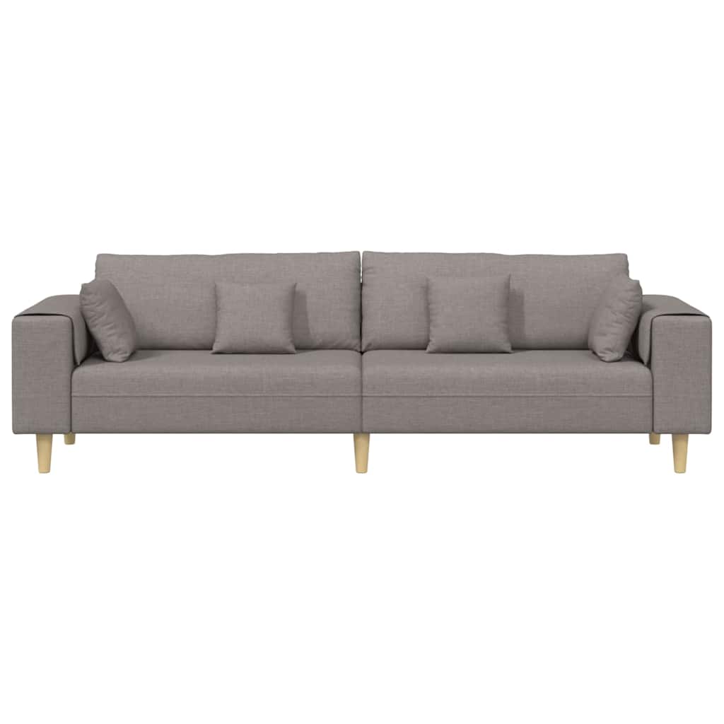 Bank met kussen Taupe 250 x 77 x 76 cm Stof is nu te koop bij PeponiXL, paradijselijk wonen!