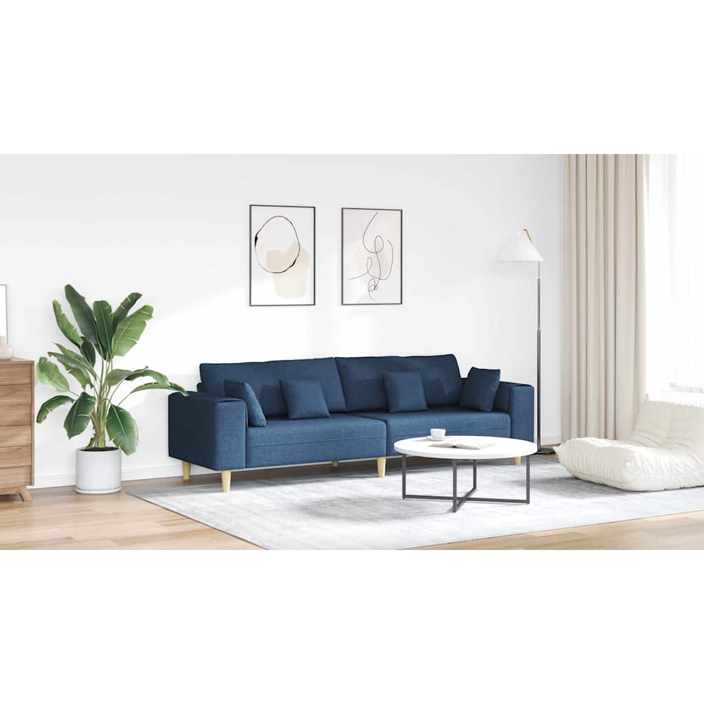 Bank met kussen Blauw 250 x 77 x 76 cm Stof is nu te koop bij PeponiXL, paradijselijk wonen!