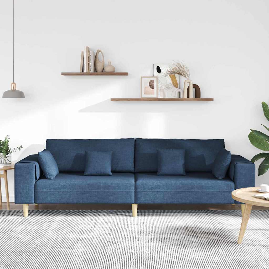 Bank met kussen Blauw 250 x 77 x 76 cm Stof is nu te koop bij PeponiXL, paradijselijk wonen!