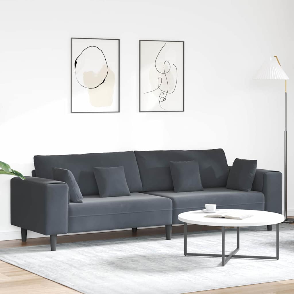 Bank Donkergrijs 250 x 77 x 76 cm Fluweel is nu te koop bij PeponiXL, paradijselijk wonen!