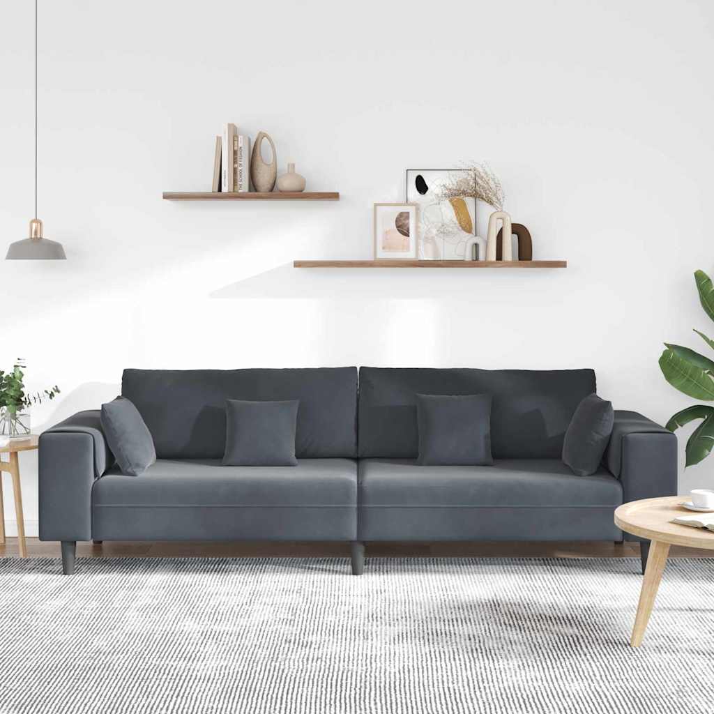 Bank Donkergrijs 250 x 77 x 76 cm Fluweel is nu te koop bij PeponiXL, paradijselijk wonen!