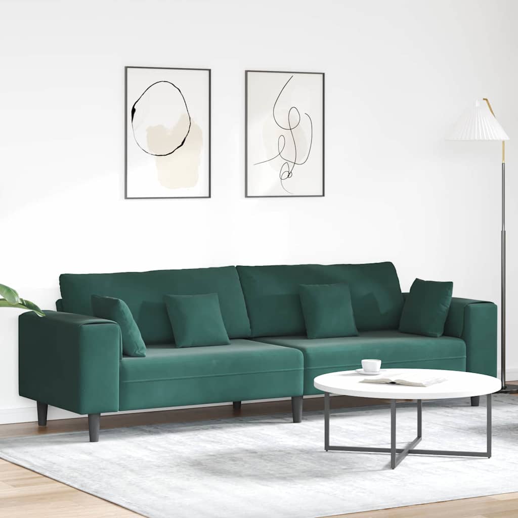 Bank Donkergroen 250 x 77 x 76 cm Fluweel is nu te koop bij PeponiXL, paradijselijk wonen!