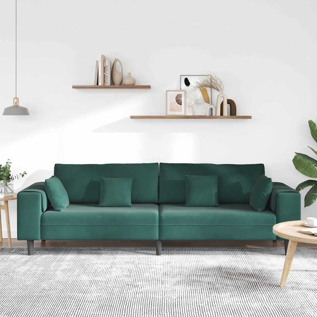 Bank Donkergroen 250 x 77 x 76 cm Fluweel is nu te koop bij PeponiXL, paradijselijk wonen!