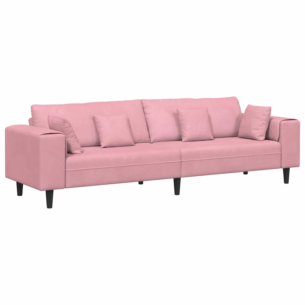 Bank met kussen Roze 250 x 77 x 76 cm Fluweel is nu te koop bij PeponiXL, paradijselijk wonen!