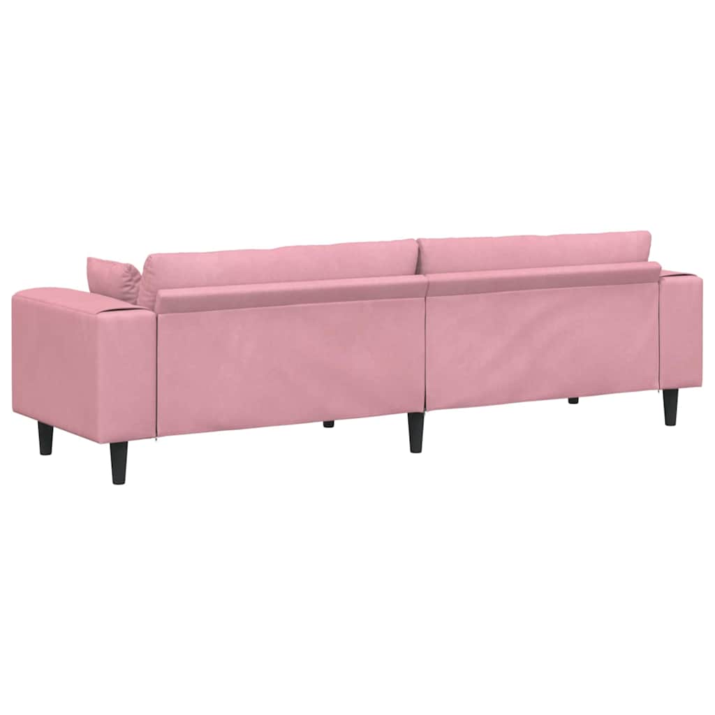 Bank met kussen Roze 250 x 77 x 76 cm Fluweel is nu te koop bij PeponiXL, paradijselijk wonen!
