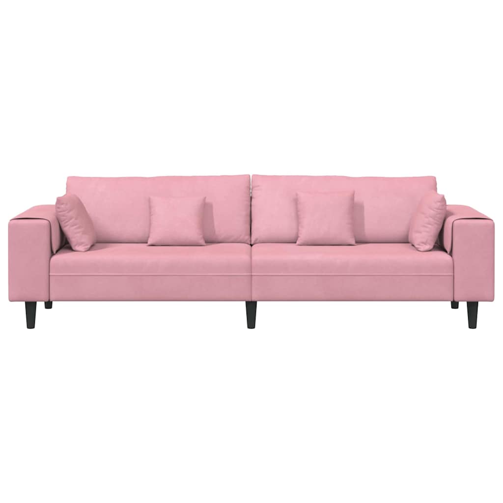 Bank met kussen Roze 250 x 77 x 76 cm Fluweel is nu te koop bij PeponiXL, paradijselijk wonen!