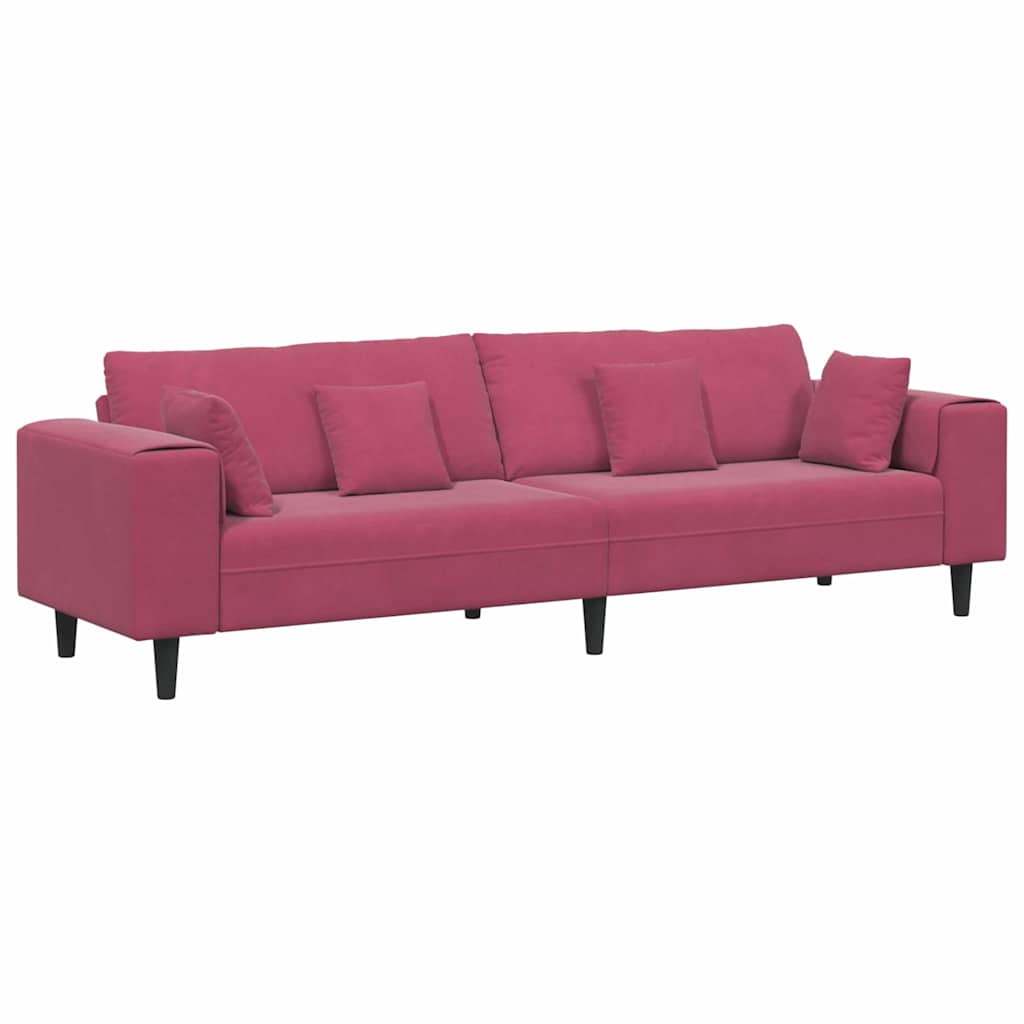 Bank Wijnrood 250 x 77 x 76 cm Fluweel is nu te koop bij PeponiXL, paradijselijk wonen!