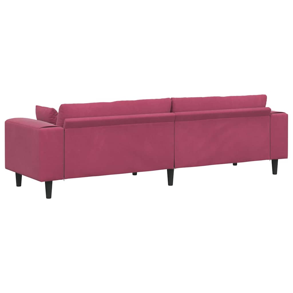 Bank Wijnrood 250 x 77 x 76 cm Fluweel is nu te koop bij PeponiXL, paradijselijk wonen!