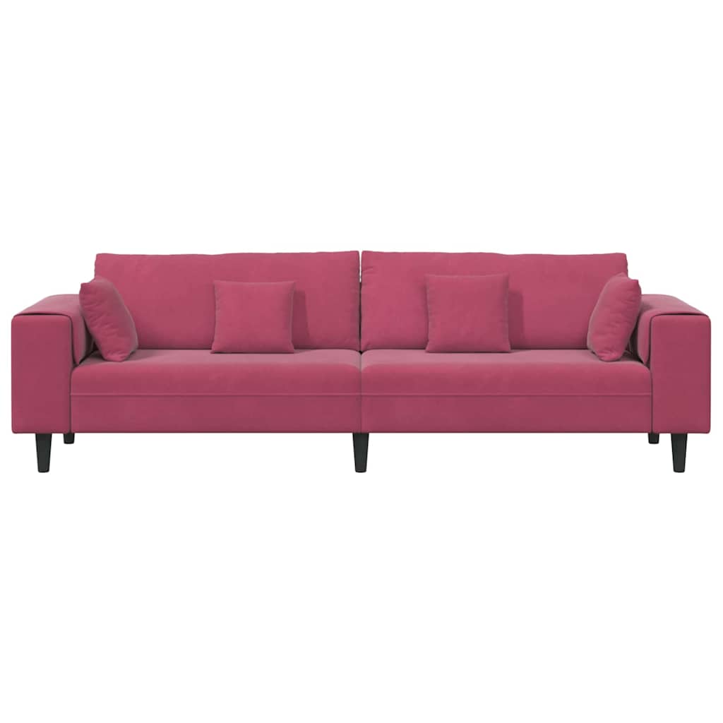 Bank Wijnrood 250 x 77 x 76 cm Fluweel is nu te koop bij PeponiXL, paradijselijk wonen!