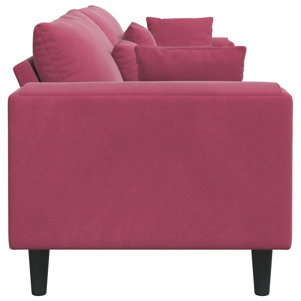 Bank Wijnrood 250 x 77 x 76 cm Fluweel is nu te koop bij PeponiXL, paradijselijk wonen!