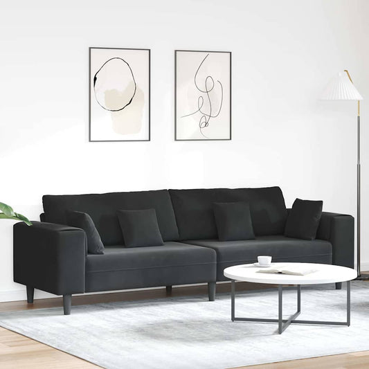 Bank Zwart 250 x 77 x 76 cm Fluweel is nu te koop bij PeponiXL, paradijselijk wonen!