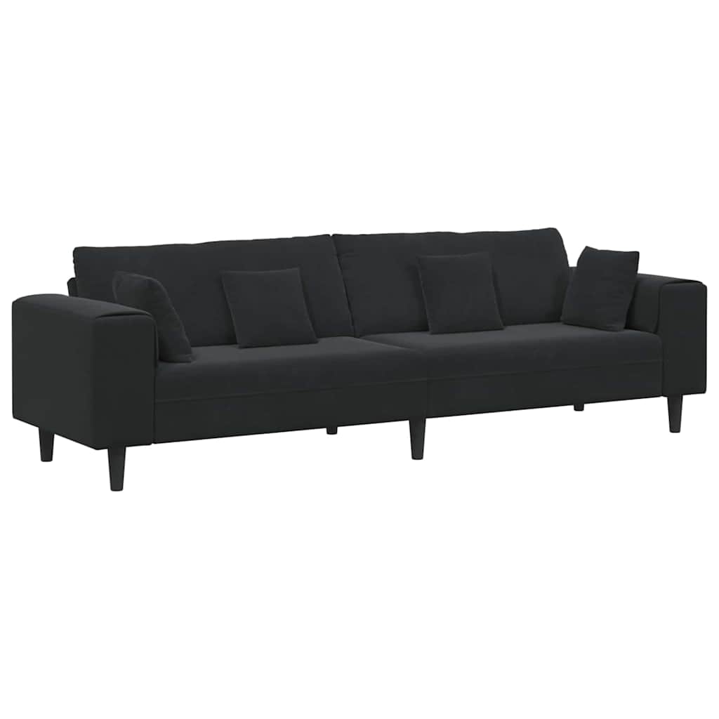 Bank Zwart 250 x 77 x 76 cm Fluweel is nu te koop bij PeponiXL, paradijselijk wonen!