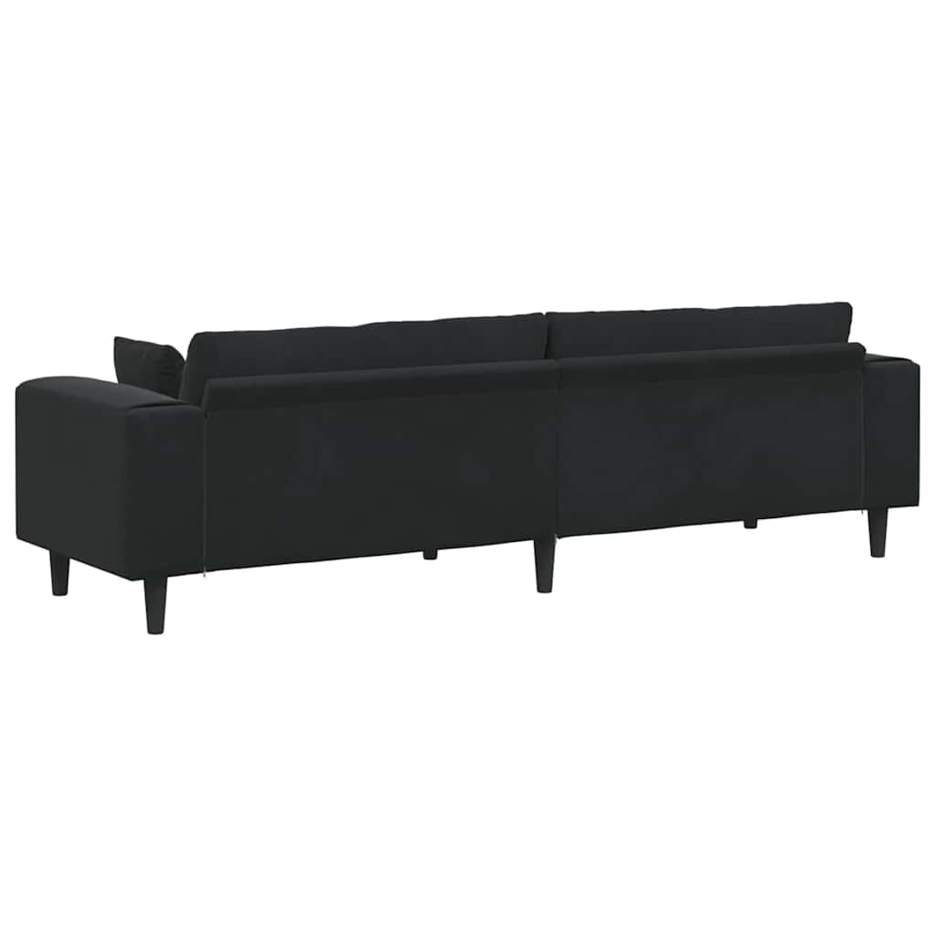 Bank Zwart 250 x 77 x 76 cm Fluweel is nu te koop bij PeponiXL, paradijselijk wonen!
