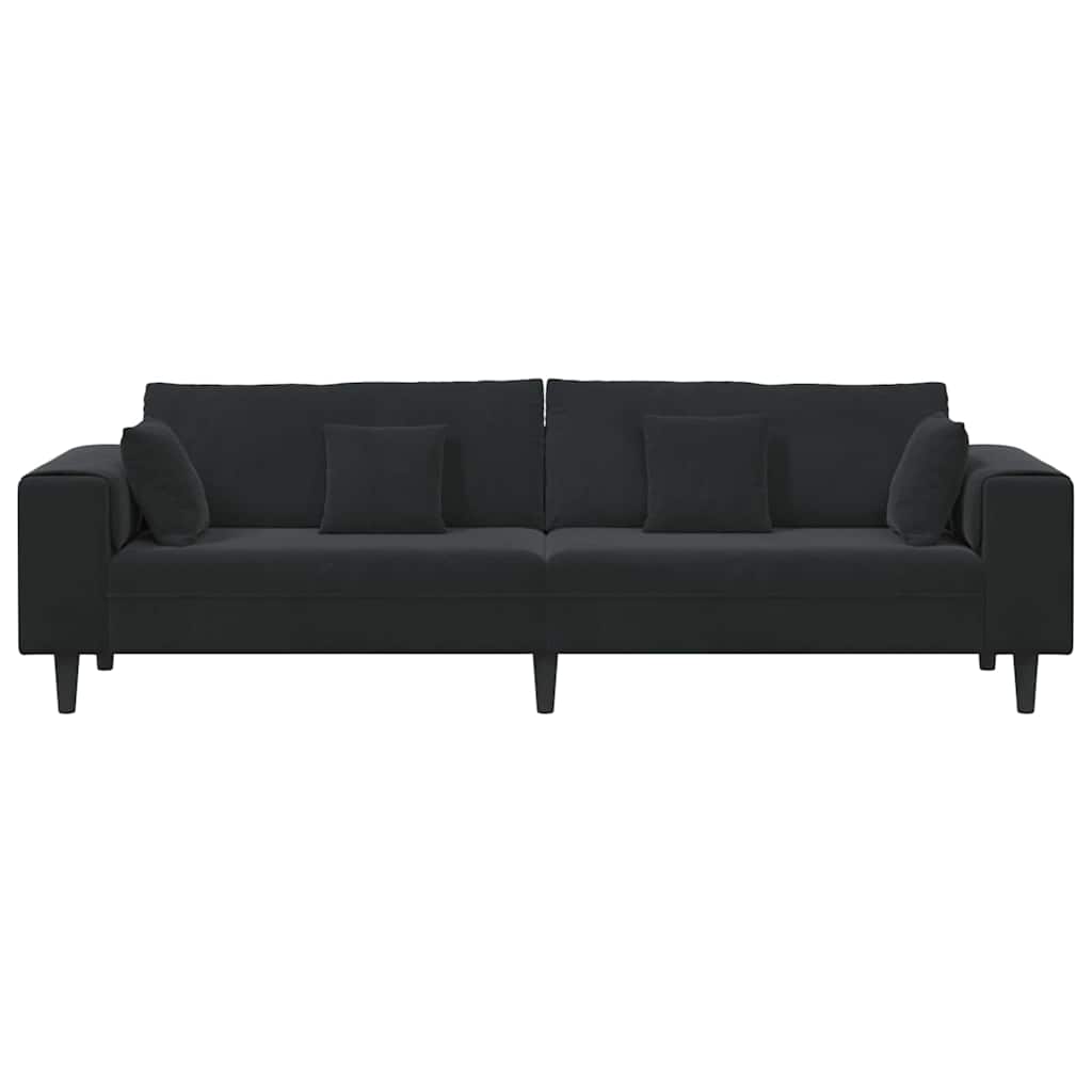 Bank Zwart 250 x 77 x 76 cm Fluweel is nu te koop bij PeponiXL, paradijselijk wonen!