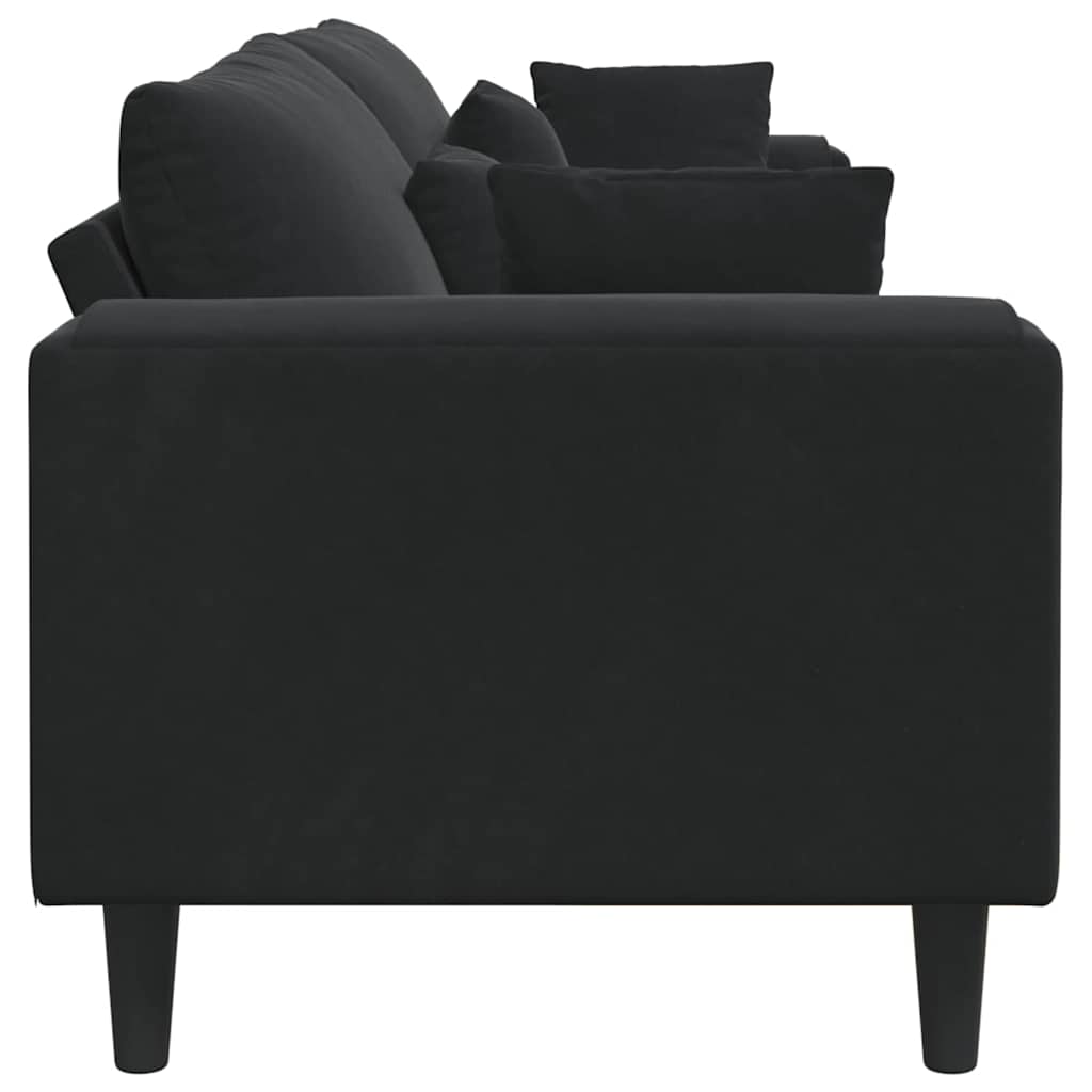 Bank Zwart 250 x 77 x 76 cm Fluweel is nu te koop bij PeponiXL, paradijselijk wonen!