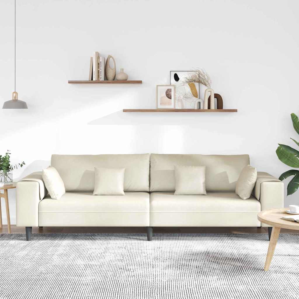 Bank Crème 250 x 77 x 76 cm Fluweel is nu te koop bij PeponiXL, paradijselijk wonen!