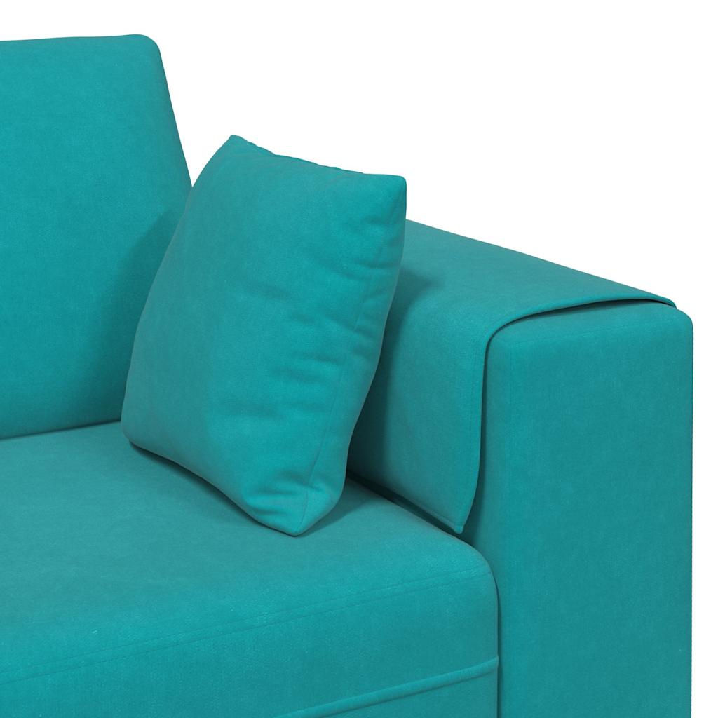 Bank met kussen Turquoise 250 x 77 x 76 cm Fluweel is nu te koop bij PeponiXL, paradijselijk wonen!