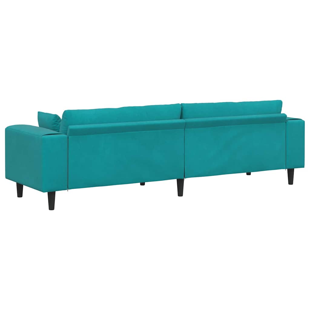 Bank met kussen Turquoise 250 x 77 x 76 cm Fluweel is nu te koop bij PeponiXL, paradijselijk wonen!