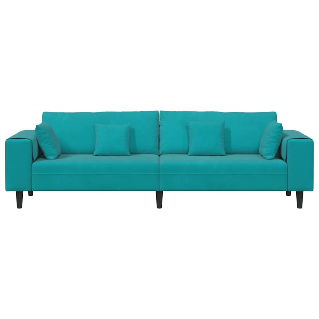 Bank met kussen Turquoise 250 x 77 x 76 cm Fluweel is nu te koop bij PeponiXL, paradijselijk wonen!
