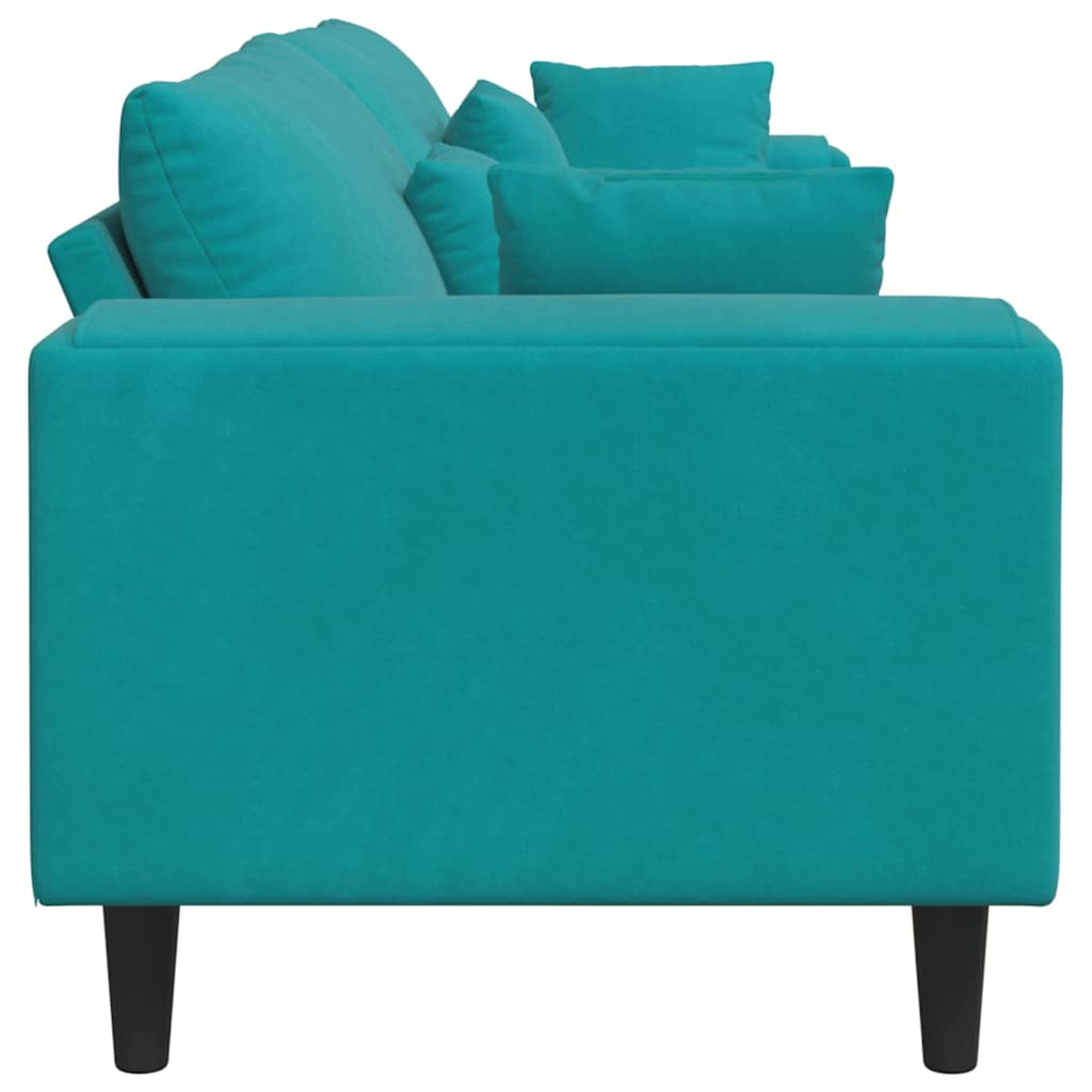 Bank met kussen Turquoise 250 x 77 x 76 cm Fluweel is nu te koop bij PeponiXL, paradijselijk wonen!
