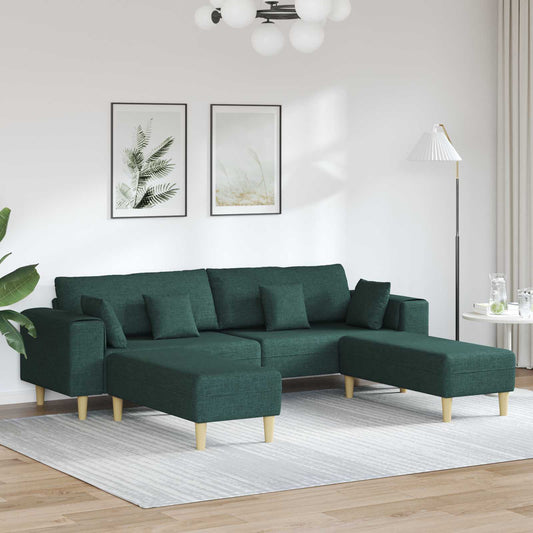 Bank met kussen 3 pcs Donkergroen Stof is nu te koop bij PeponiXL, paradijselijk wonen!