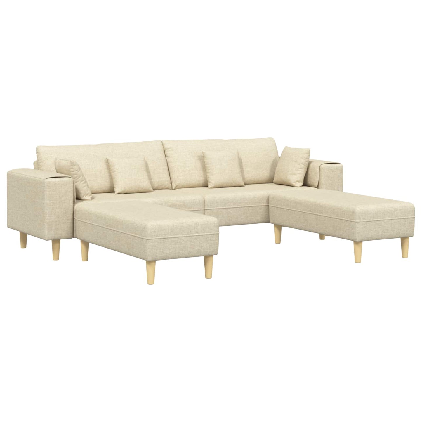 Bank met kussen 3 pcs Crème Stof
