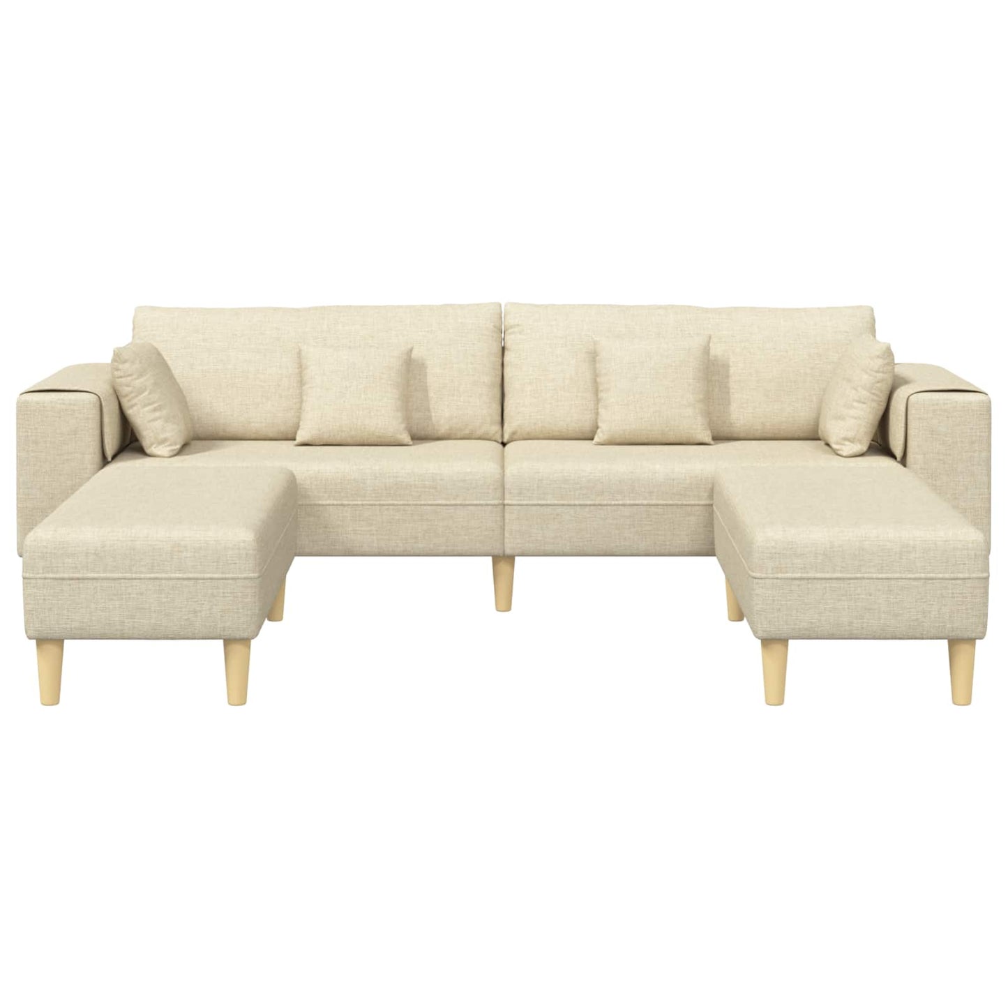 Bank met kussen 3 pcs Crème Stof