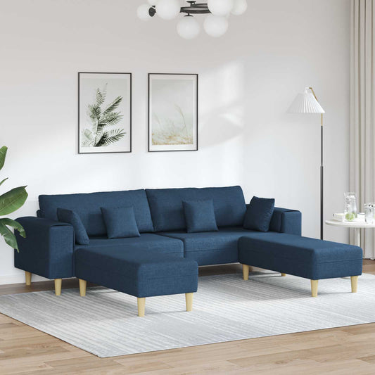 Bank met kussen 3 pcs Blauw Stof is nu te koop bij PeponiXL, paradijselijk wonen!