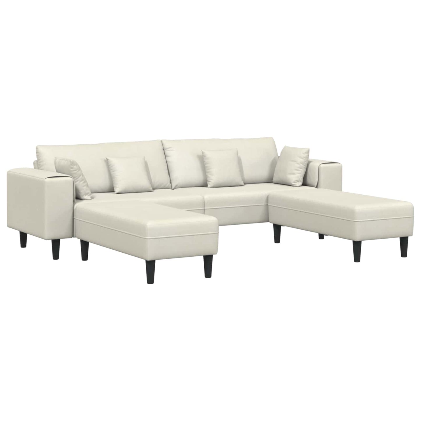 Bank 3 pcs Crème 250 x 188 x 76 cm Fluweel
