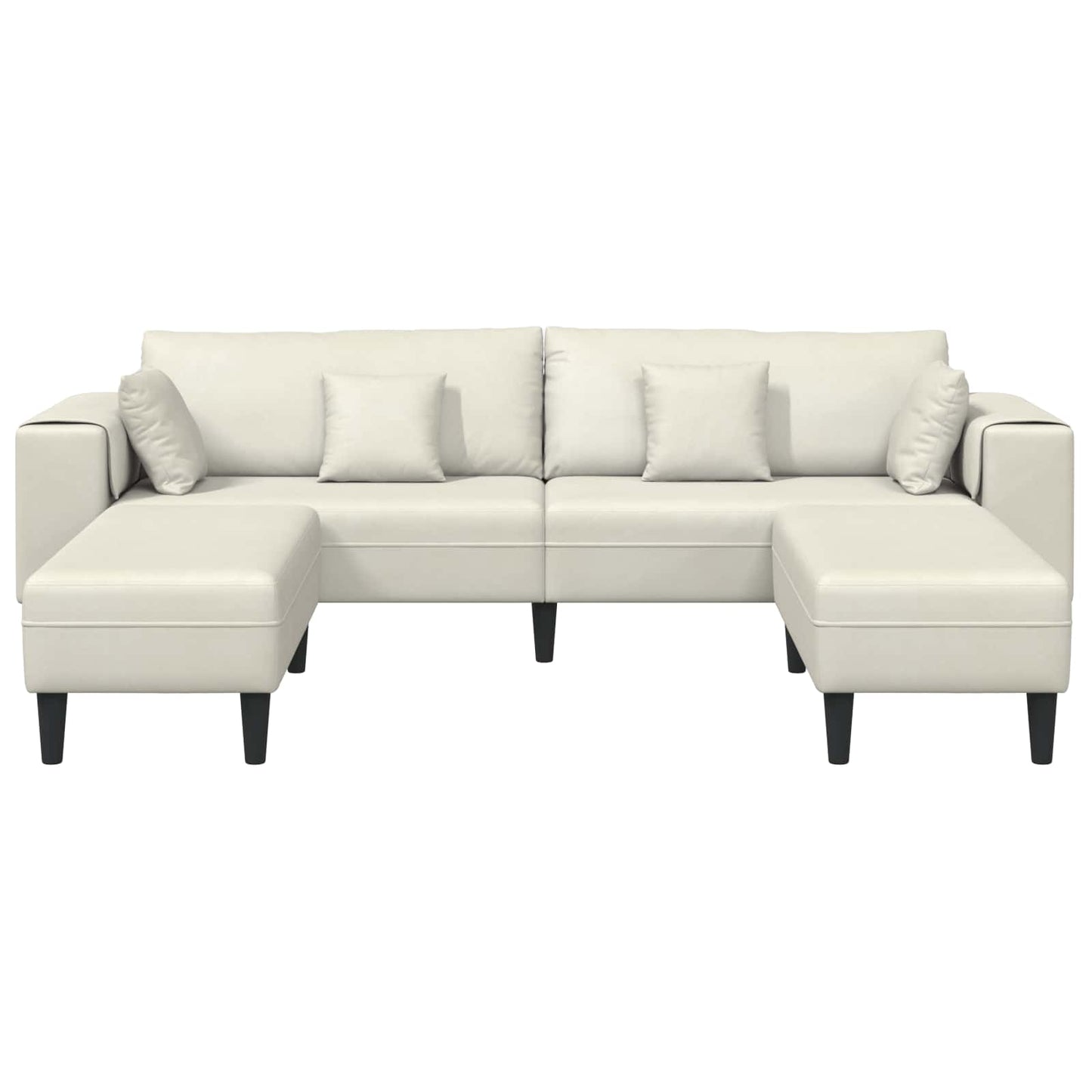 Bank 3 pcs Crème 250 x 188 x 76 cm Fluweel