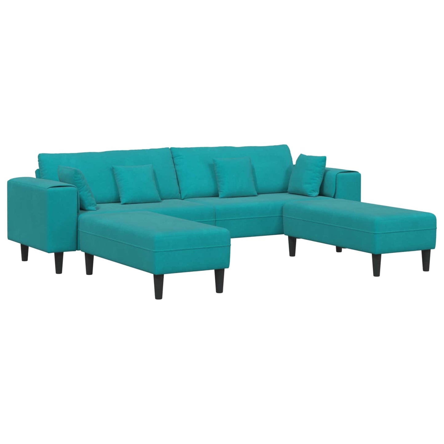 Bank 3 pcs Turquoise 250 x 188 x 76 cm Fluweel