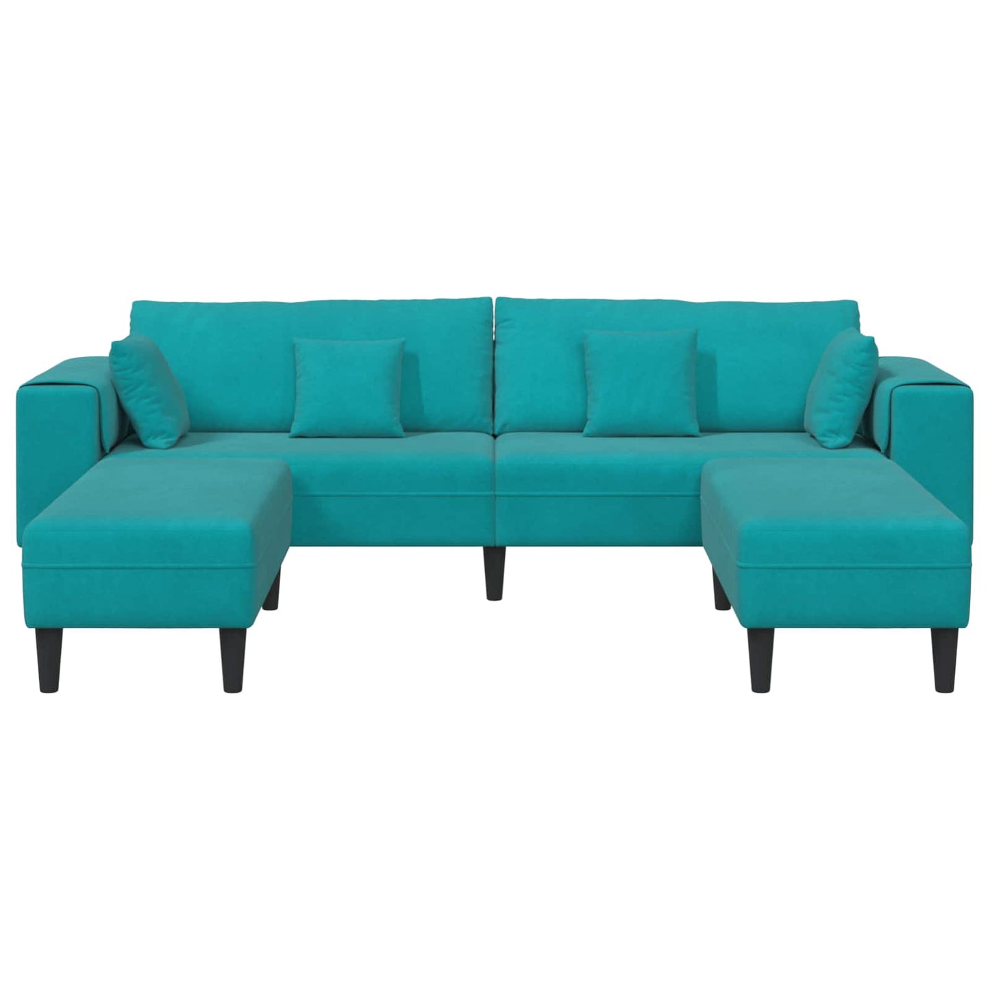 Bank 3 pcs Turquoise 250 x 188 x 76 cm Fluweel